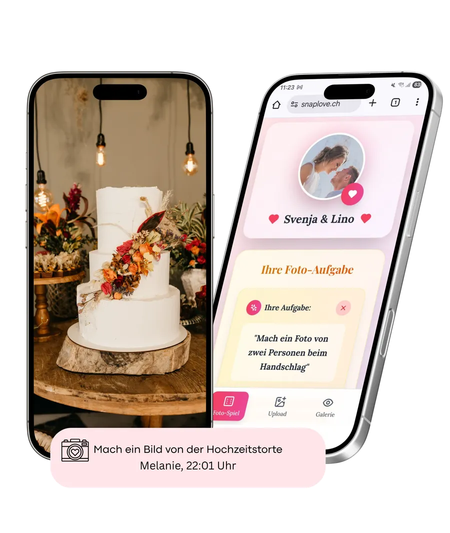 Demo-Hochzeit von SnapLove auf dem Smartphone